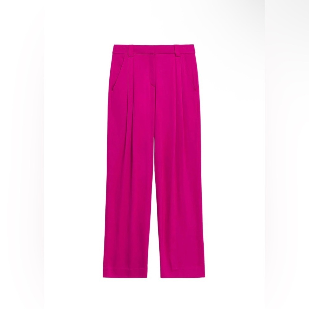 New! A.L.C. Flynn High-Waisted Pleated Trousers 💕 size 0 NWT! Disco Pink 🪩 - Picture 7 of 13